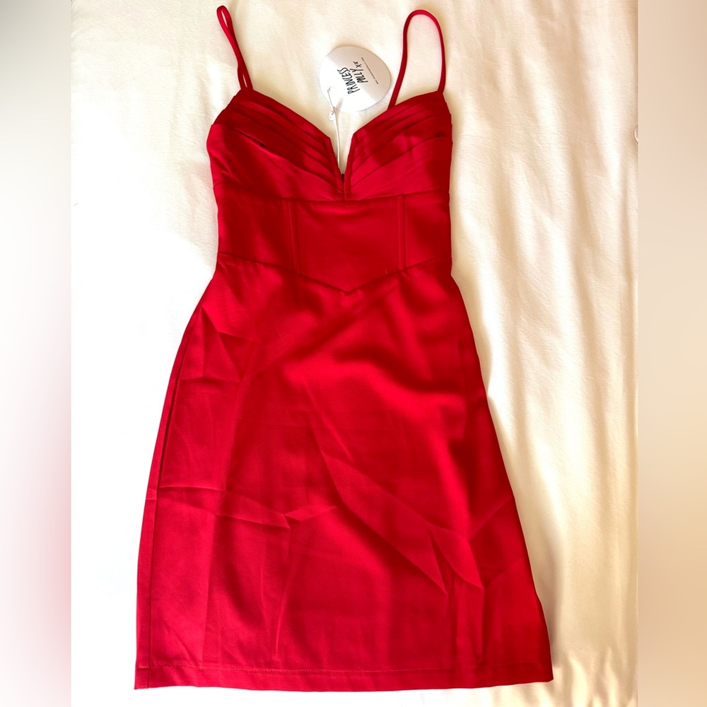 SOLD Princess Polly Red corset detail dress